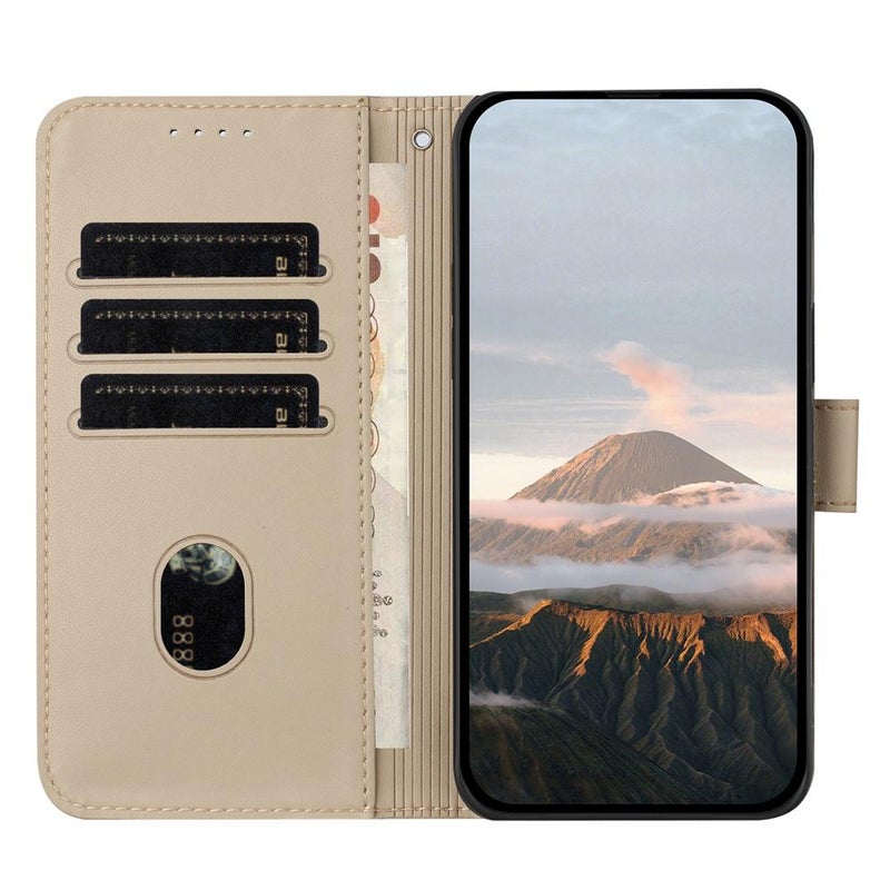 HuHa Case Cover For Infinix Hot 60 4G / Hot 60i 4G Triangle Pattern Buckle Clasp Leather Phone Case(Gold) - Image 3