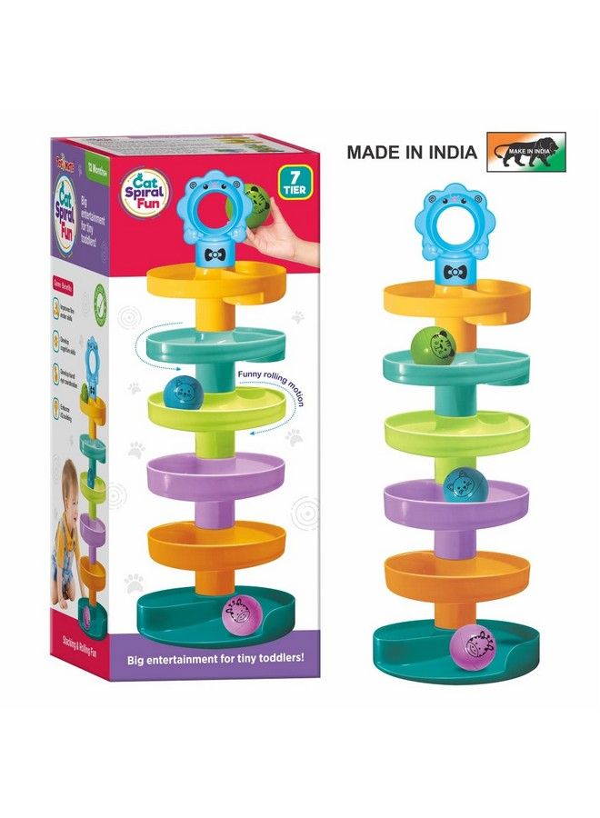 Magicwand Plastic Ball Drop Rolling & Swirling Cat Spiral Fun Tower Ramp For Baby And Toddlers Educational Toy【Made In India】【3 Yrs & Up】【Pack Of 1】【Multicolored】 - Image 5