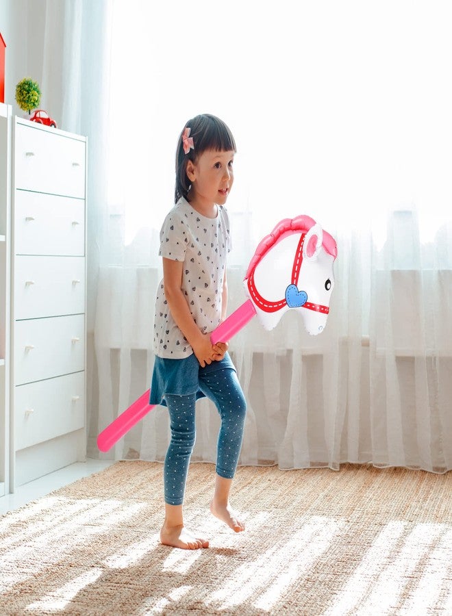 CCOZN 2PCS Inflatable Stick Horse - Inflatable Horse Head on Stick Horse Costume Pony/Halloween/Western Cowboy/Horse Baby Shower Birthday Party Decorations Supplies Favors, 37 Inches (RedPink) - Image 5