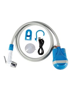 DIGI CORE Outdoor Handheld Bidet Camping Shower With Bucket Blue/Grey  - Image 2