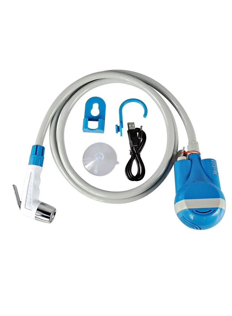 DIGI CORE Outdoor Handheld Bidet Camping Shower With Bucket Blue/Grey - Image 2