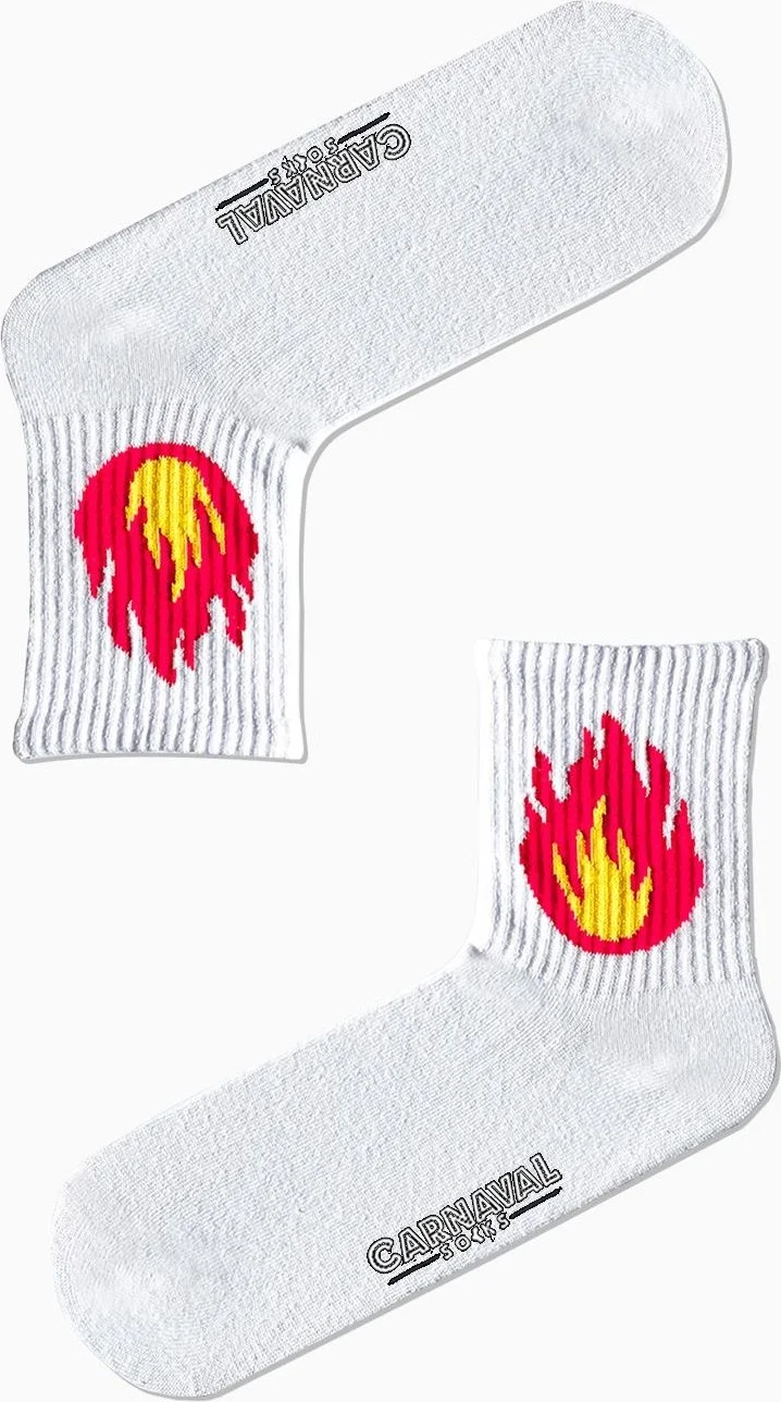 كارنافال سوكس Flame Pattern Patterned Colorful Sports Socks