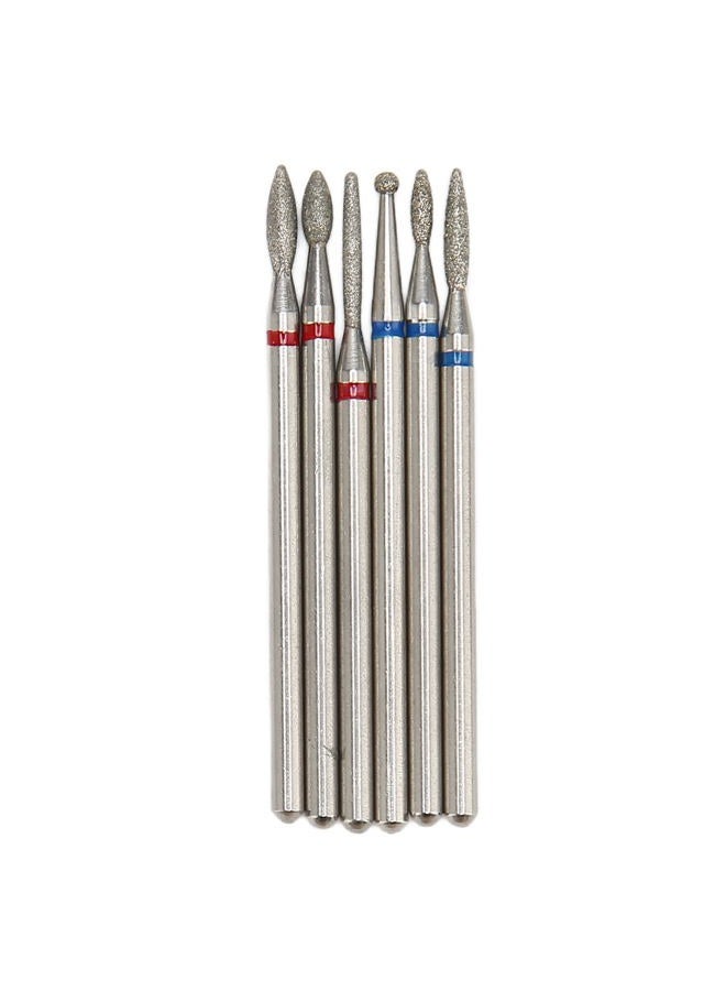 Brrnoo Russian Manicure Drill Bits,Russian Cuticle Drill Bit Set,6pcs Cuticle Remover Bits (Needle,Ball,Flame,Cylinder,Tapered), Nail Bit Stone Bit - Image 1
