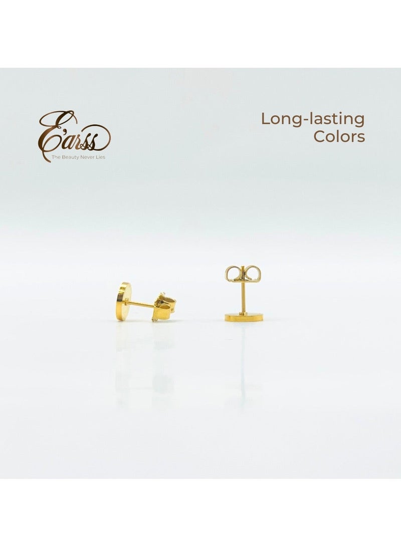 Earss Round Shaped UAE Flag Earrings | Stainless Steel | Gold Plated - Image 5