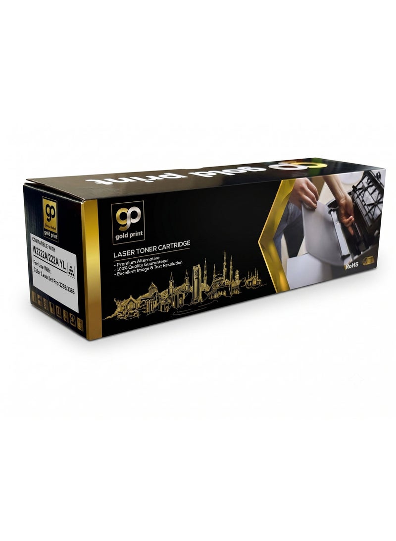 طباعة الذهب Gold Print Premium Toner Cartridge W2222A/222A Yellow Compatible For HP Color LaserJet Pro 3288, 33, Toner: Refined toner is infinitely close to original toner to achieve high color printing. - Image 1