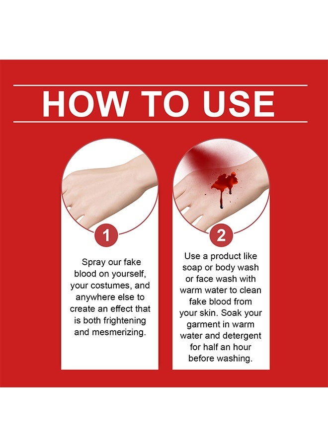 ثعبان البحر  مكياج رذاذ دم مزيف، تأثيرات واقعية دم مزيف قابل للغسل للجروح والملابس، دم مزيف سهل الجفاف لتساقط الدم من العيون والأنف، دم للمسلسلات التنكرية والزوومبي ومصاصي الدماء، 60 مل - Image 4