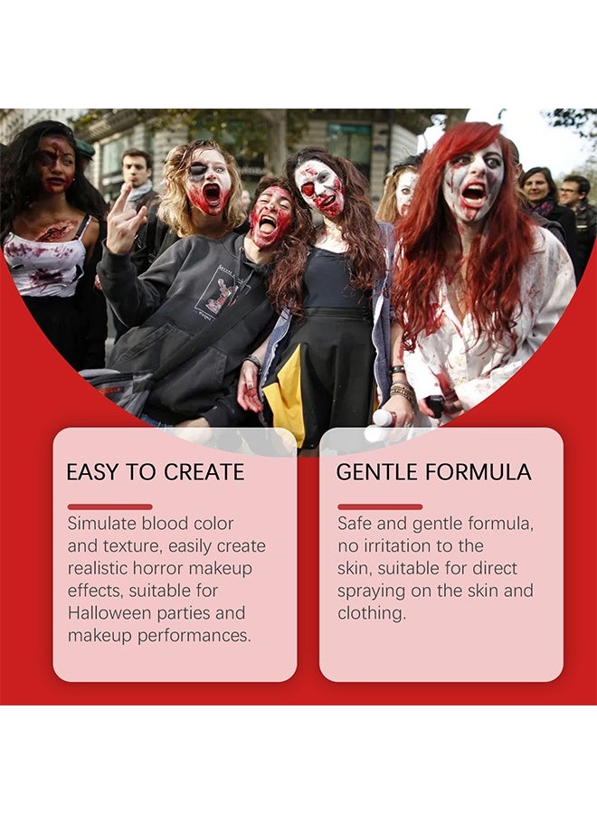 ثعبان البحر  مكياج رذاذ دم مزيف، تأثيرات واقعية دم مزيف قابل للغسل للجروح والملابس، دم مزيف سهل الجفاف لتساقط الدم من العيون والأنف، دم للمسلسلات التنكرية والزوومبي ومصاصي الدماء، 60 مل - Image 5