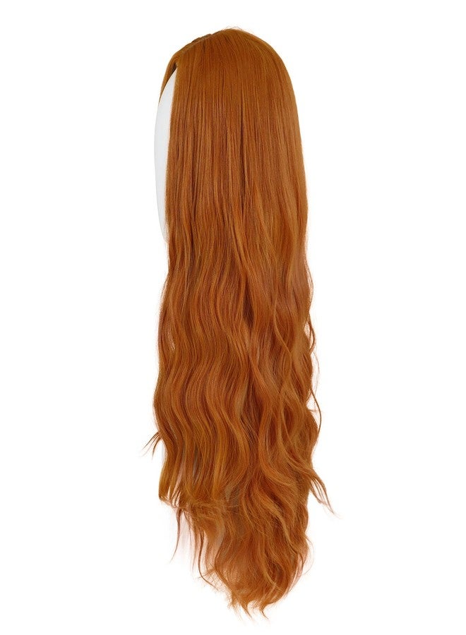 GNIMEGIL 26 Inch Long Orange Wigs for Women Synthetic Hair Curly Ginger Wig Water Wave Cosplay Wigs for Halloween Music Festival Drag Queen Costume - Image 4