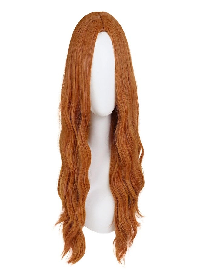 GNIMEGIL 26 Inch Long Orange Wigs for Women Synthetic Hair Curly Ginger Wig Water Wave Cosplay Wigs for Halloween Music Festival Drag Queen Costume - Image 3