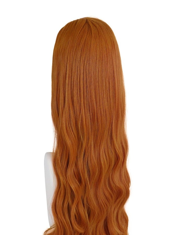 GNIMEGIL 26 Inch Long Orange Wigs for Women Synthetic Hair Curly Ginger Wig Water Wave Cosplay Wigs for Halloween Music Festival Drag Queen Costume - Image 5