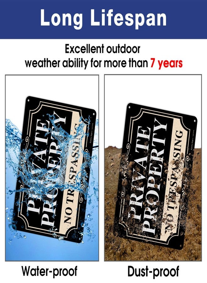 Faittoo 2 Pack No Trespassing Signs Private Property,10x7 Inch Rust Free Aluminum Metal Sign,Reflective,Fade Resistant,UV Protected,Weatherproof Up to 7 Years Indoor/Outdoor Use - Image 4