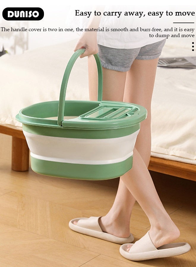 DUNISO Collapsible Foot Soak Tub Foldable Foot Bath Tub With Cover Large Capacity Foot Washing Basin Portable Foot Bath Basin for Soaking Feet Storable Plastic Foot Soaking Tub for At Home Relax Foot Spa Treatment  - Image 5
