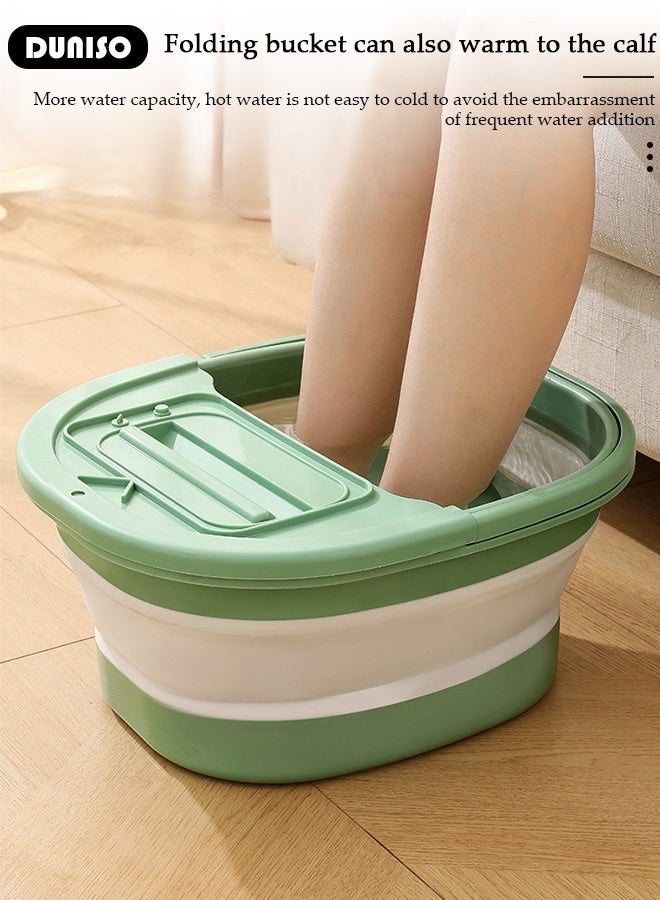 DUNISO Collapsible Foot Soak Tub Foldable Foot Bath Tub With Cover Large Capacity Foot Washing Basin Portable Foot Bath Basin for Soaking Feet Storable Plastic Foot Soaking Tub for At Home Relax Foot Spa Treatment  - Image 4