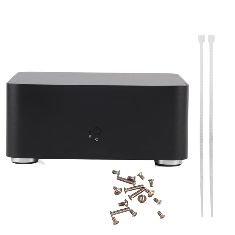 علبة Mini ITX بإطار من سبائك الألومنيوم بسمك 3.5 مم - سطح متكامل لتبديد الحرارة بتشطيب مصقول لعلبة HTPC للوحة الأم ITX مقاس 170x170 مم - Image 1
