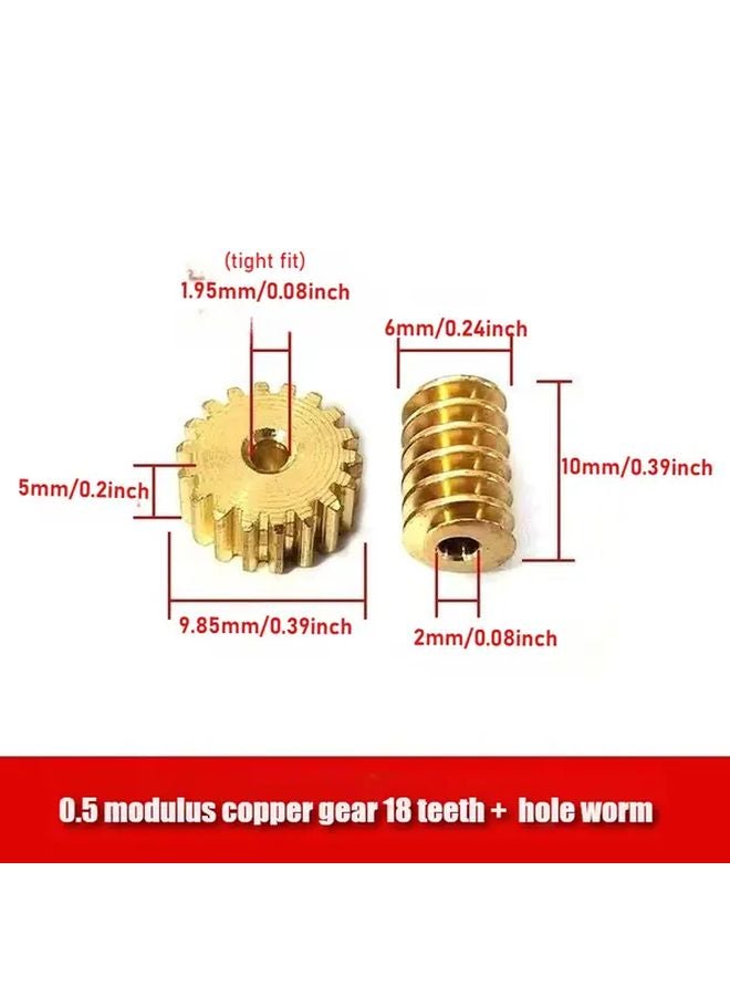 Heavy Duty Copper Worm Gear Set 0 5 Module 2mm Shaft Hole 32T Gear - Image 5