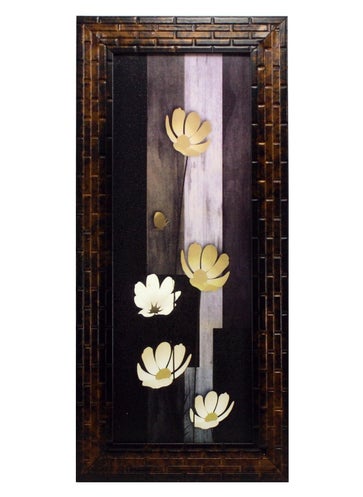 Indianara Indianara 3 PC Set of Floral Paintings 1110 Without Glass 52 X 125 95 X 125 52 X 125 INCH  - Image 2