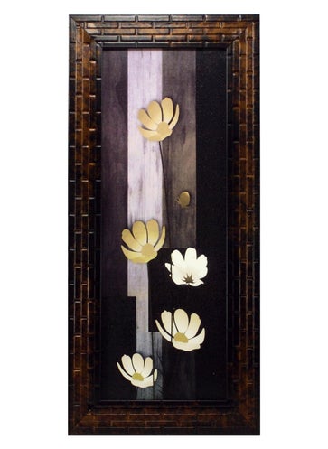 Indianara Indianara 3 PC Set of Floral Paintings 1110 Without Glass 52 X 125 95 X 125 52 X 125 INCH  - Image 4