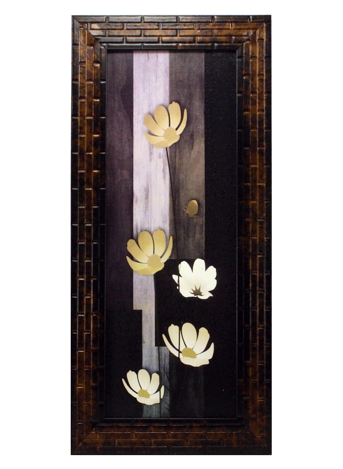Indianara Indianara 3 PC Set of Floral Paintings 1110 Without Glass 52 X 125 95 X 125 52 X 125 INCH  - Image 4