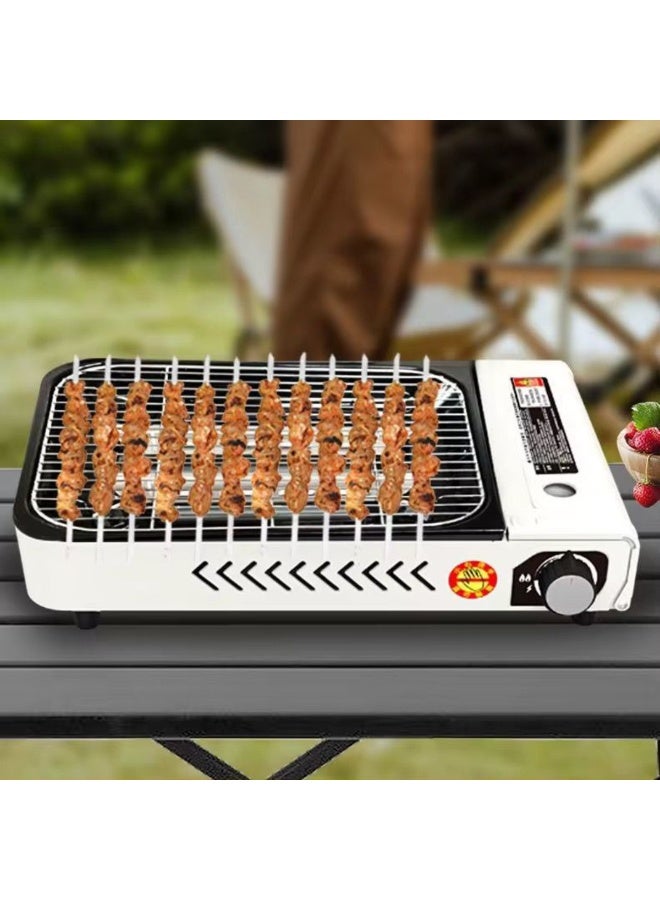 Tradeo Multi-Purpose Tabletop Gas Grill with Non-Stick Roasting Pan & Glass Lid – Portable BBQ Cooker - Image 4