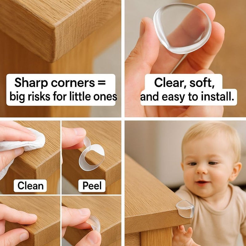 Corner Protector for Baby Protectors Guards Furniture Corner Guard  Edge Safety Bumpers  Baby Proof Bumper Cushion  Clear  Transparent 12 Pack - Image 3