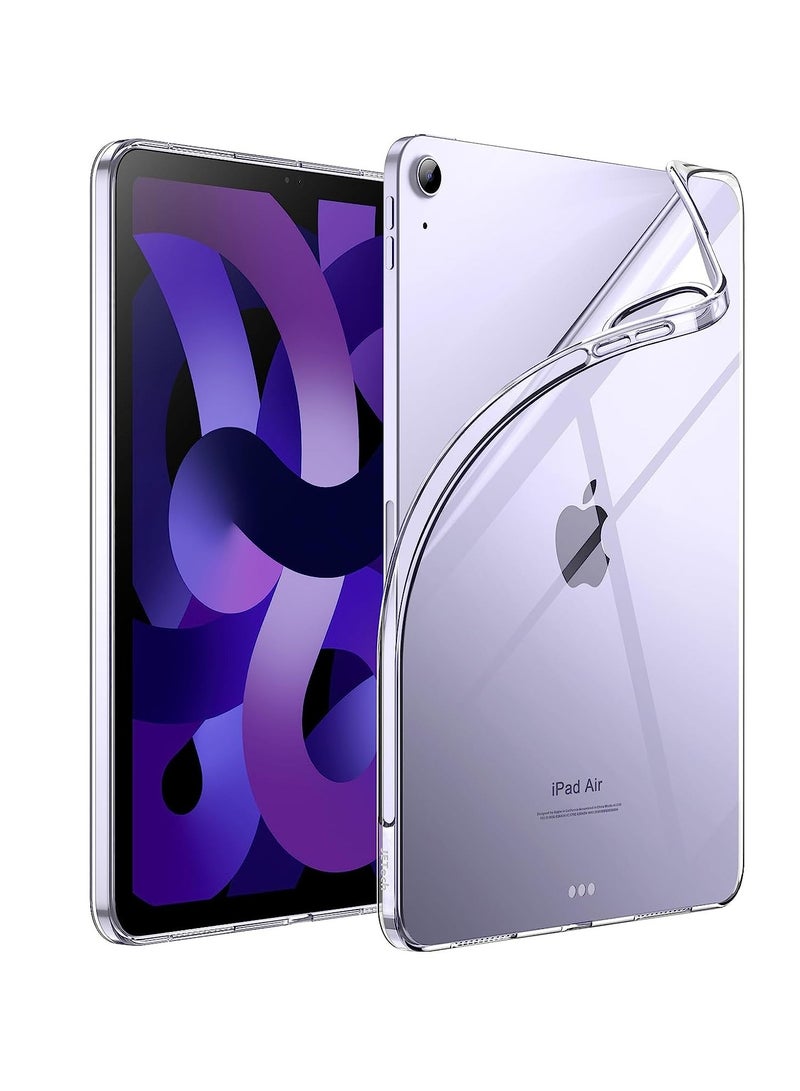 DUSALA Case for iPad Air 5/4 (10.9-Inch 2022/2020 Model 5th/4th Generation) Soft TPU Transparent Slim Shockproof Tablet Cover Support Pencil 2nd Charging (Clear) - Image 1