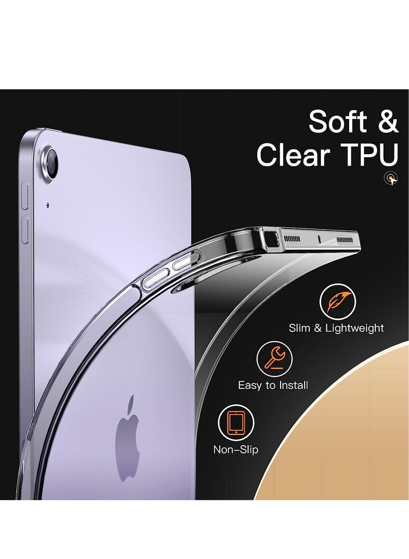 DUSALA Case for iPad Air 5/4 (10.9-Inch 2022/2020 Model 5th/4th Generation) Soft TPU Transparent Slim Shockproof Tablet Cover Support Pencil 2nd Charging (Clear) - Image 3