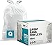 Plasticplace Custom Fit Trash Bags Compatible with simplehuman Code Q 200 Count Drawstring Garbage Bags 1317 Gallon White TearResistant Tall Kitchen Trash Bags for Garbage Cans Recycling 12 Mil - Image 1