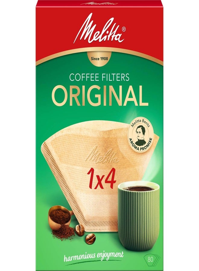 Melitta 6658076 Pack Original Size 1x4, 80, Filter Coffee Makers, Brown, Plastic - Image 1