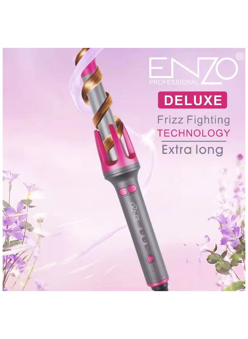 ENZO Professional مكواة تجعيد أوتوماتيكية إنزو مع 3 درجات حرارة تسخين سريع، دوران ثنائي الاتجاه، إيقاف تشغيل تلقائي، مضادة للحروق، مضادة للتشابك لتصفيف الشعر - Image 3