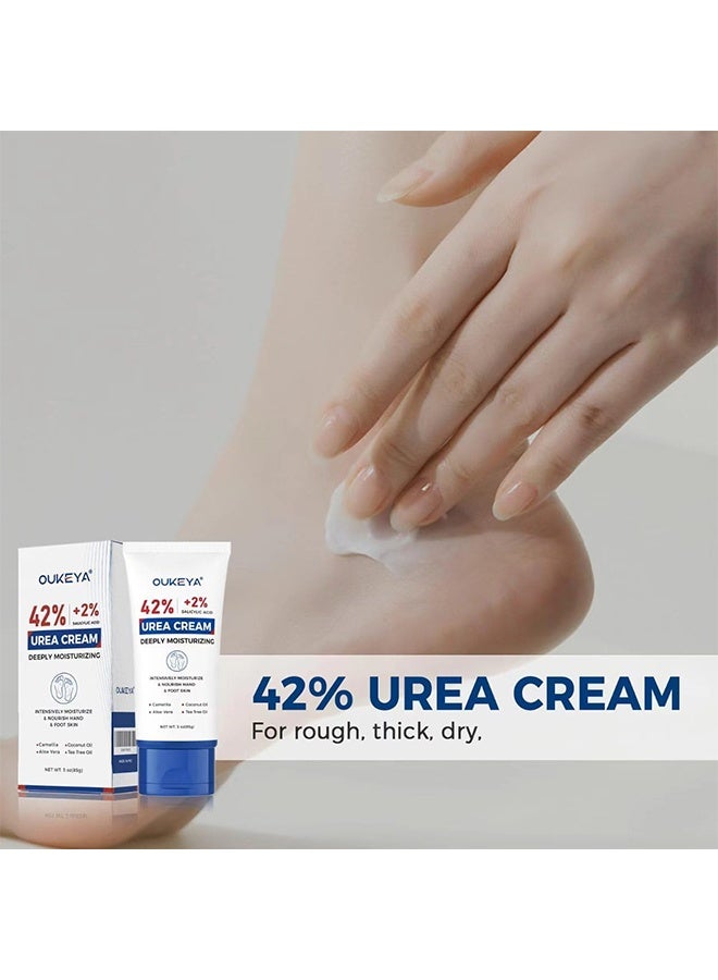 OUKEYA Urea Cream 42 Percent With 2% Salicylic Acid, 3 Oz Foot & Hand Cream For Dry Cracked Heels, Deep Moisturizing & Softening Keratin Feet Cream, Nourishing Skin Care Lotion For Rough, Dry Areas - Image 4
