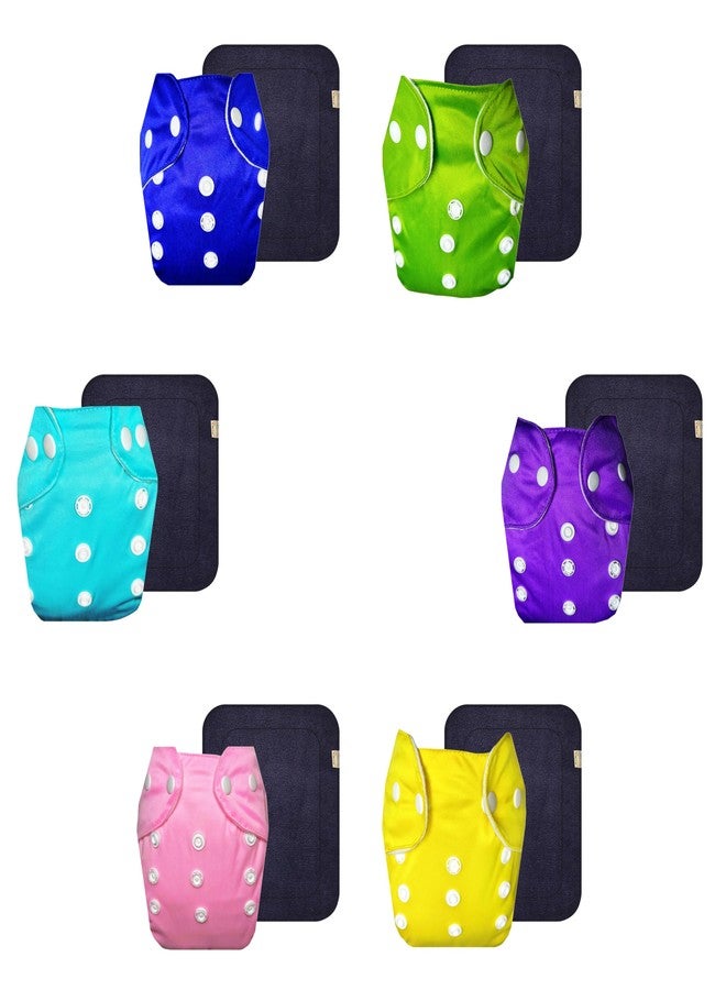 Dumbledo Lite Cloth Diaper with Black Insert (Pack of 6) | Hypoallergenic | Leakproof | Quick Dry | Perfect for Indian Summers | 3 Months - 2 Years | Unisex Baby - Image 1