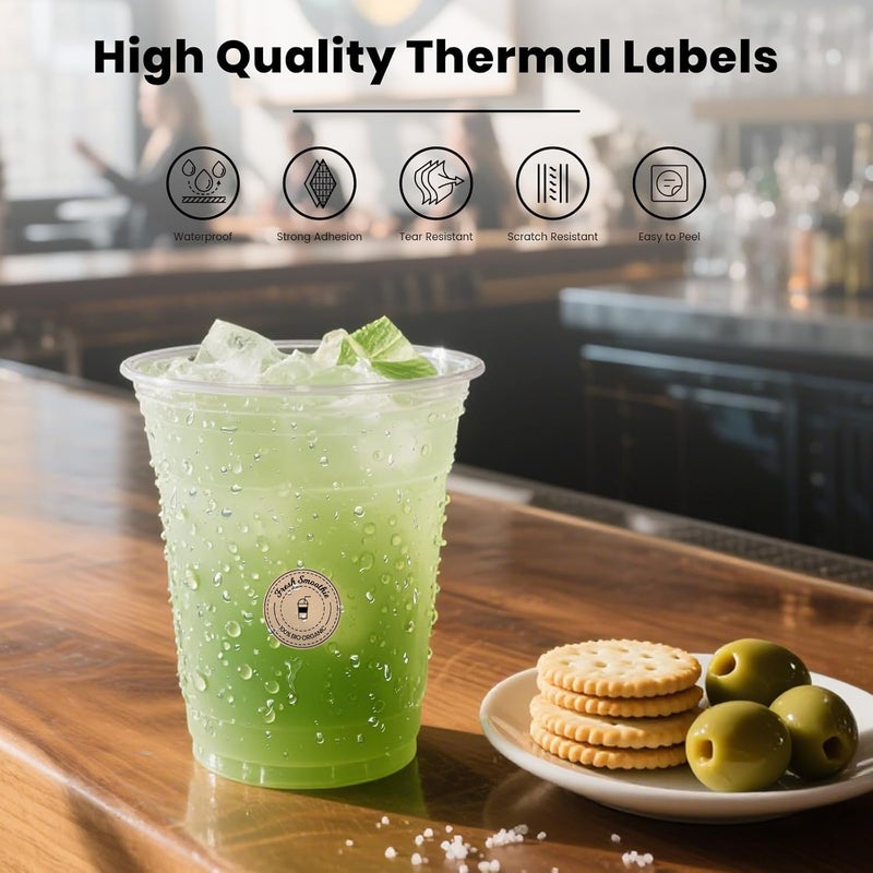 FINDAT Khaki Round Thermal Labels 1 Inch Vinyl Circle Waterproof Direct Printer Sticker Self-Adhesive Perforated Name Tag for Logo DIY QR Design Office Address 500 PCS - Image 5