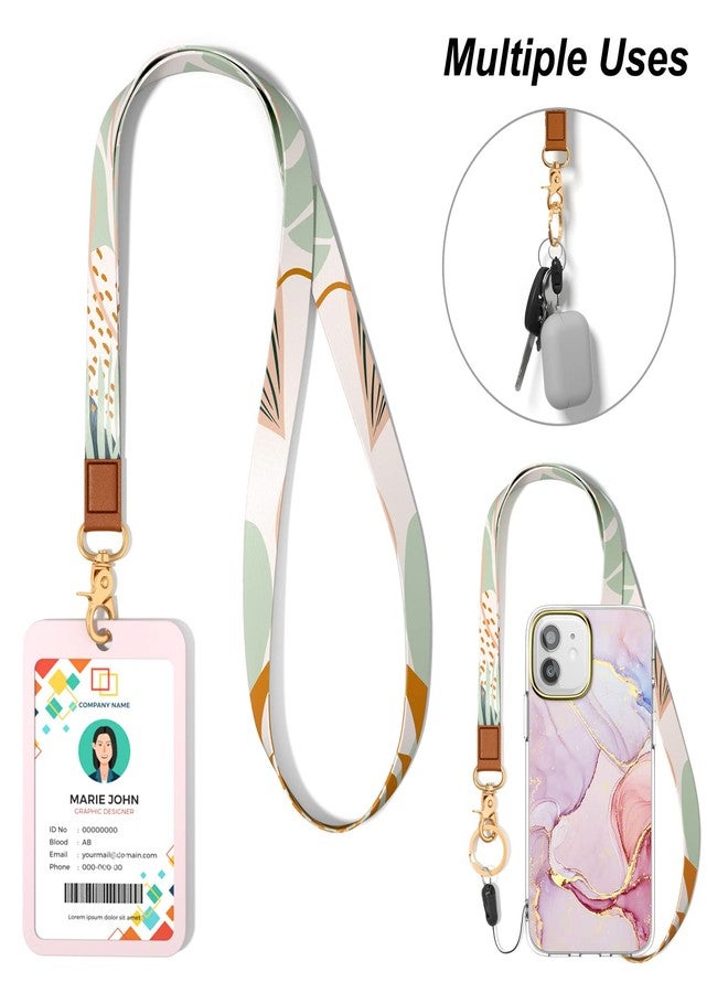 Hsxnam Neck Lanyard Key Chain, Long Lanyard Strap Keychain Holder for Women Men Car Keys ID Badges Card Wallet Phone Camera, Boho Plants, L - Image 4