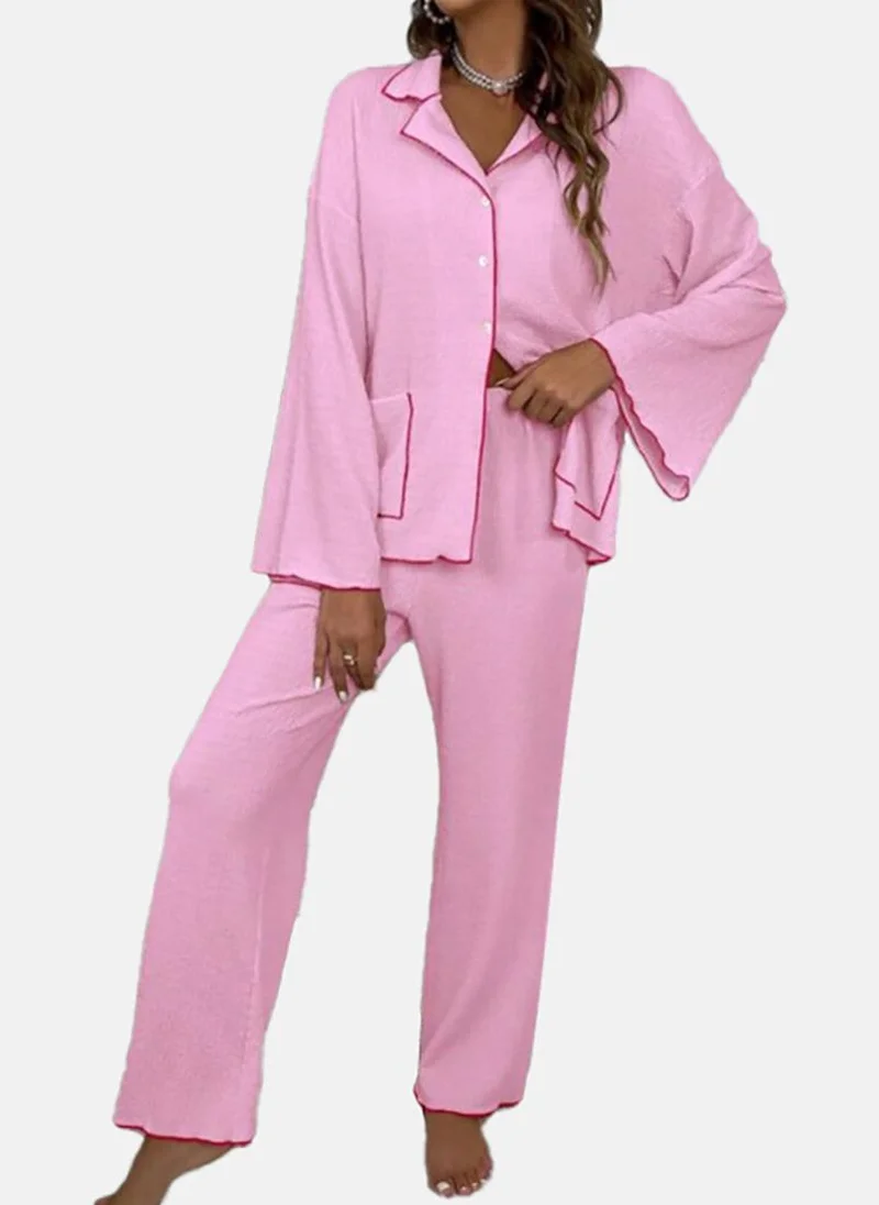 YUNIQEE Purple Solid Pyjamas & Shirt