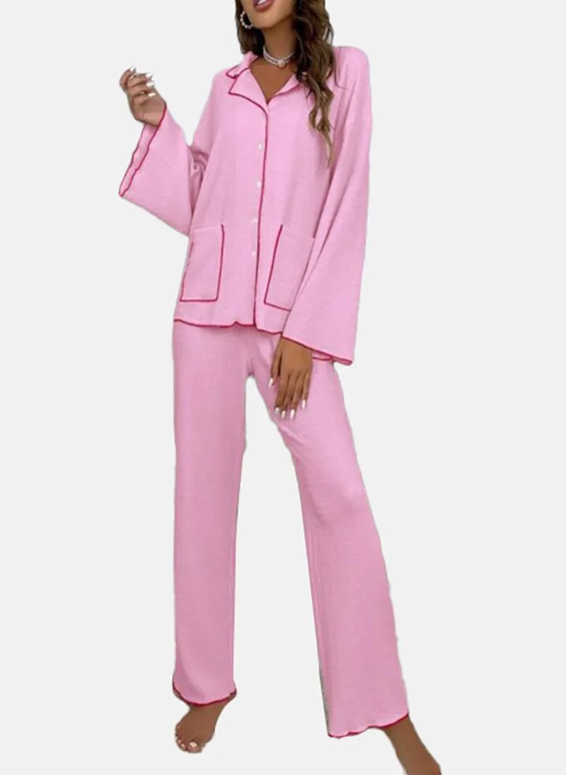 YUNIQEE Purple Solid Pyjamas & Shirt