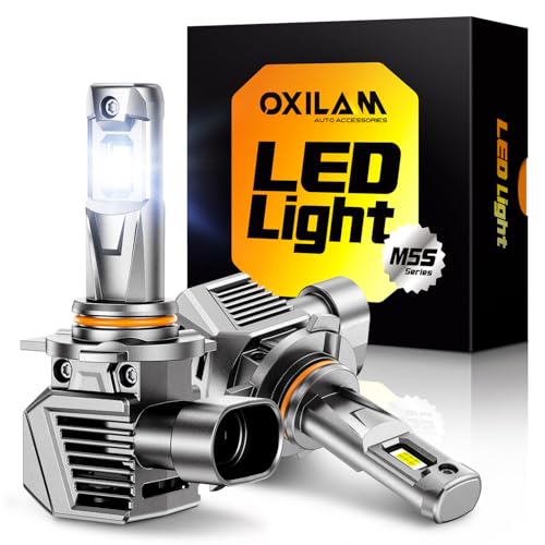 OXILAM 9012 LED Bulbs 1000 Brighter 6500K Cool White Hir2 Driving Bulbs AntiFlicker 20Years Lifespan IP68 PlugNPlay Design Fog Lights Compatible with Cars Trucks SUVs Pack of 2 - Image 1