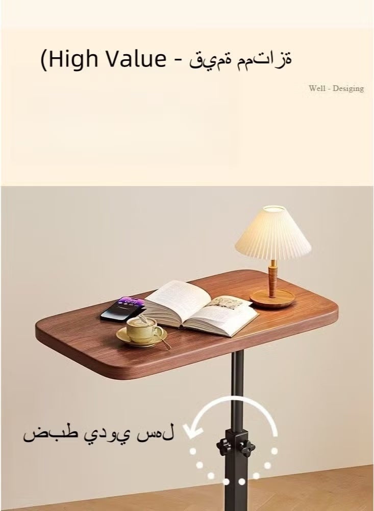 ULHYC Height-Adjustable Flip Coffee Table | Manual Lift Coffee Table (48-80cm) | Nordic-Style Sofa/Bedside Table | Brown - Image 3