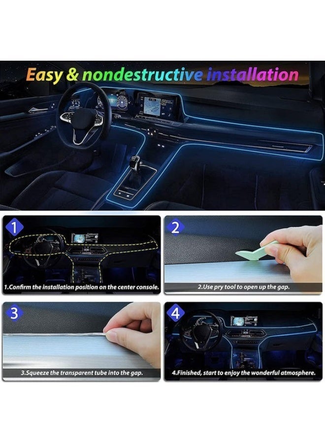 شريط إضاءة نيون داخلي رائع للسيارة متعدد الألوان بطول ٦ متر - تحكم نشط بالهاتف - Image 4