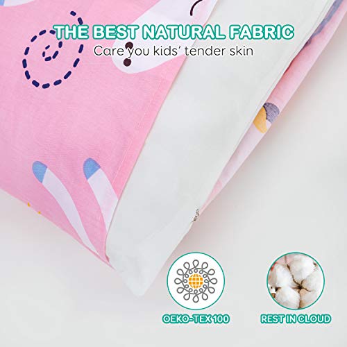 Cottonblue Toddler Pillow Set with Organic Cotton Pillowcase, Pink Unicorn, 14x19 inches, Machine Washable - Image 5