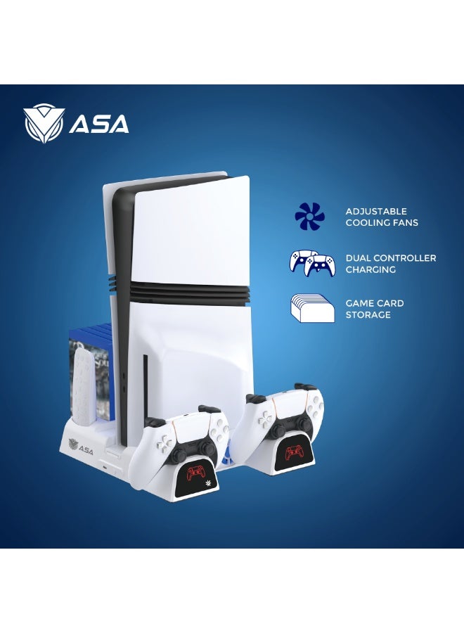 ASA Playstation 5 Cooling Stand Multifunctional Adjustable Fan Holder for Gaming Console Accessories Daily Use Home and Office - Image 1