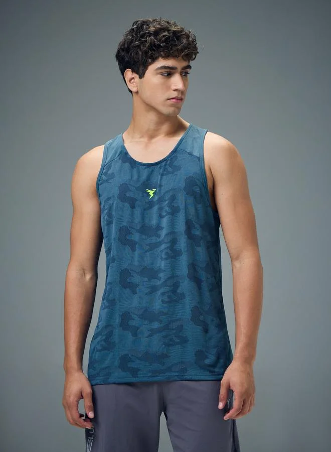 Technosport Technosport Men Jacquard Slim Fit Tank