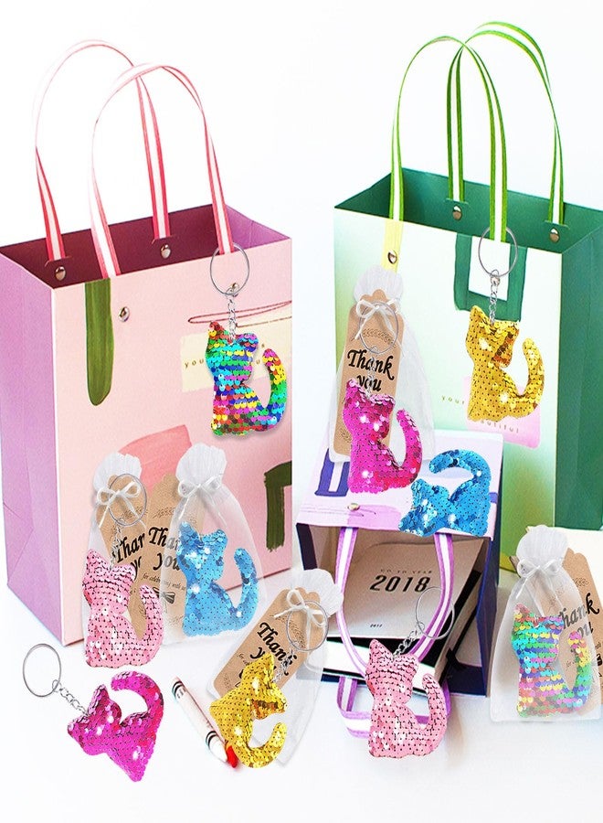 CiciBear 25 Pack Cat Double-Deck Flip Sequin Keychains for Meow Themed Party Favors, Birthday,Carnival,Goodie Bag Stuffers, Anniversary,5 Colors - Image 5