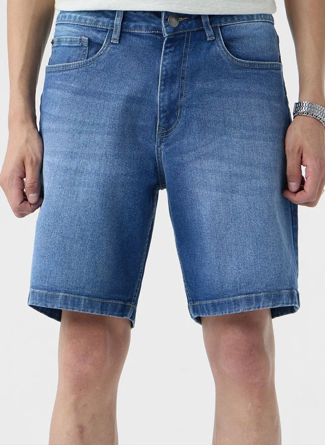The Souled Store The Souled Store Men Regular Fit Denim Blue Shorts