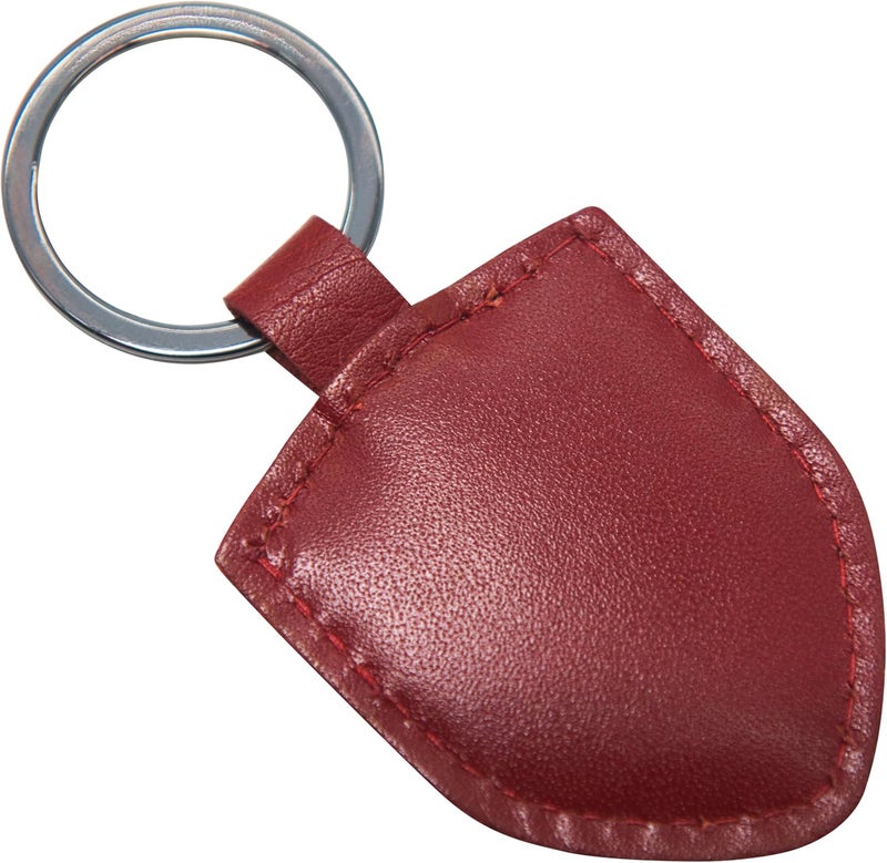 GERMANUS Red Leather Keyring - Durable Key Fob and Bag Tag - Image 2