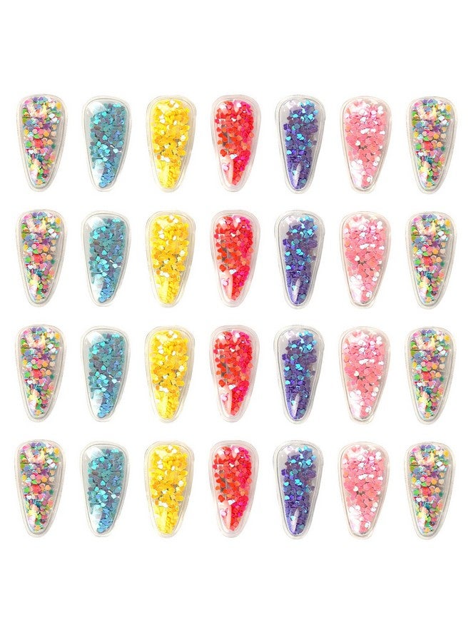 ACO-UINT 28 Pack Small Hair Clips For Girls Sparkly Hair Clips With Glitter Inside Cute Hair Barrettes Snap Hair Clips For Kids Toddler Women Girls Hair Accessories - Image 1