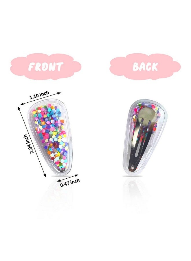ACO-UINT 28 Pack Small Hair Clips For Girls Sparkly Hair Clips With Glitter Inside Cute Hair Barrettes Snap Hair Clips For Kids Toddler Women Girls Hair Accessories - Image 3