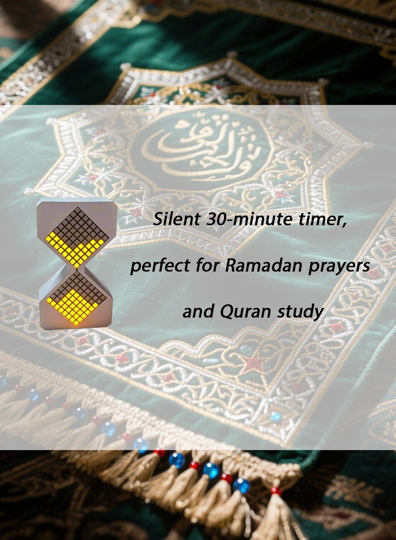 Saudi Halal Digital Hourglass - 30-Min LED Timer for Gaming & Office, USB Rechargeable Focus Tool for Ramadan Study & Work - Image 2