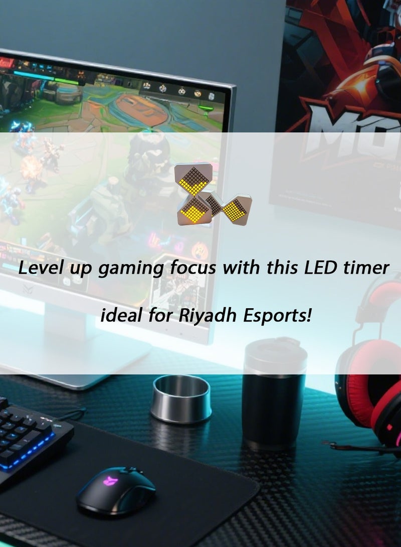 Saudi Halal Digital Hourglass - 30-Min LED Timer for Gaming & Office, USB Rechargeable Focus Tool for Ramadan Study & Work - Image 3