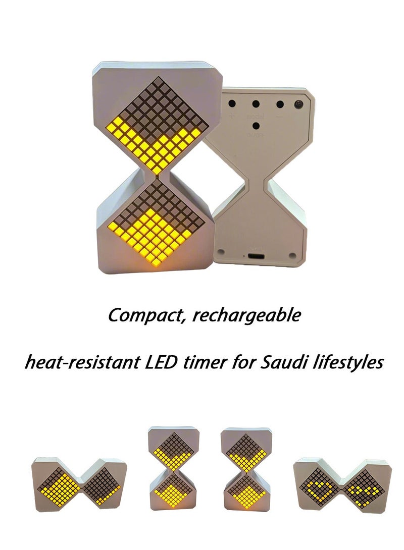 Saudi Halal Digital Hourglass - 30-Min LED Timer for Gaming & Office, USB Rechargeable Focus Tool for Ramadan Study & Work - Image 5