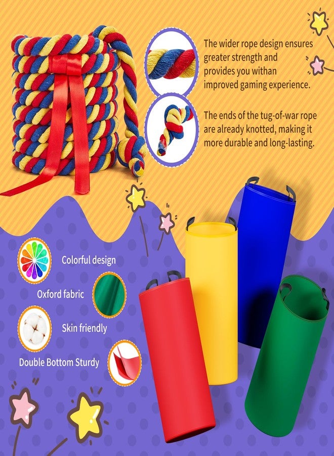 Redllo 87 Pcs Carnival Outdoor Games Potato Sack Race Bags for Kids Adults Bean Bags Ring Toss 3 Legged Relay Race Tug of War Rope Backyard for Birthday Party Field Day Family Christian Church Games - Image 3